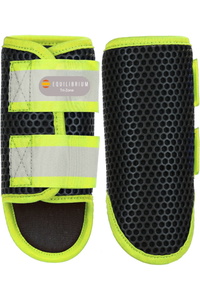 2025 Equilibrium Tri-zone Brushing Boots EQB162 - Black / Fluorescent Yellow